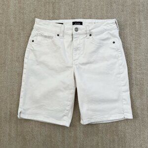 NYDJ Ella Lift x Tuck Bermuda White Jeans Shorts 6 Resort
